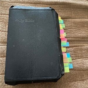 Bibles hand marked with scriptures for reference